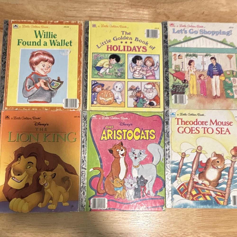 Little Golden Books, Lot Of 6, Printed 1970-1994, Includes Some Disney